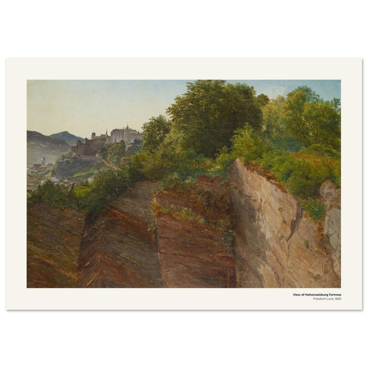 Vue de la forteresse de Hohensalzburg – Friedrich Loos, reproduction d'art