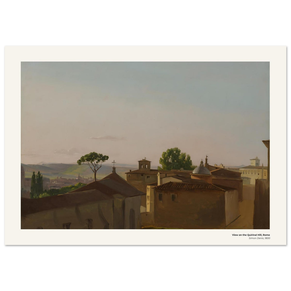 Vue sur le mont Quirinal, Rome – Simon Denis, détail de la reproduction