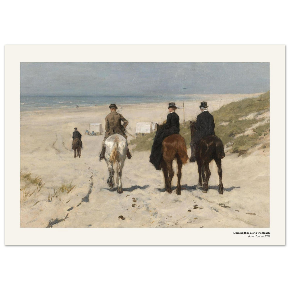 Promenade matinale à cheval le long de la plage – Anton Mauve, détail de la reproduction