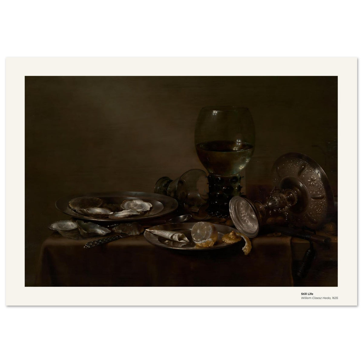Nature morte – Willem Claesz Heda, détail de la reproduction
