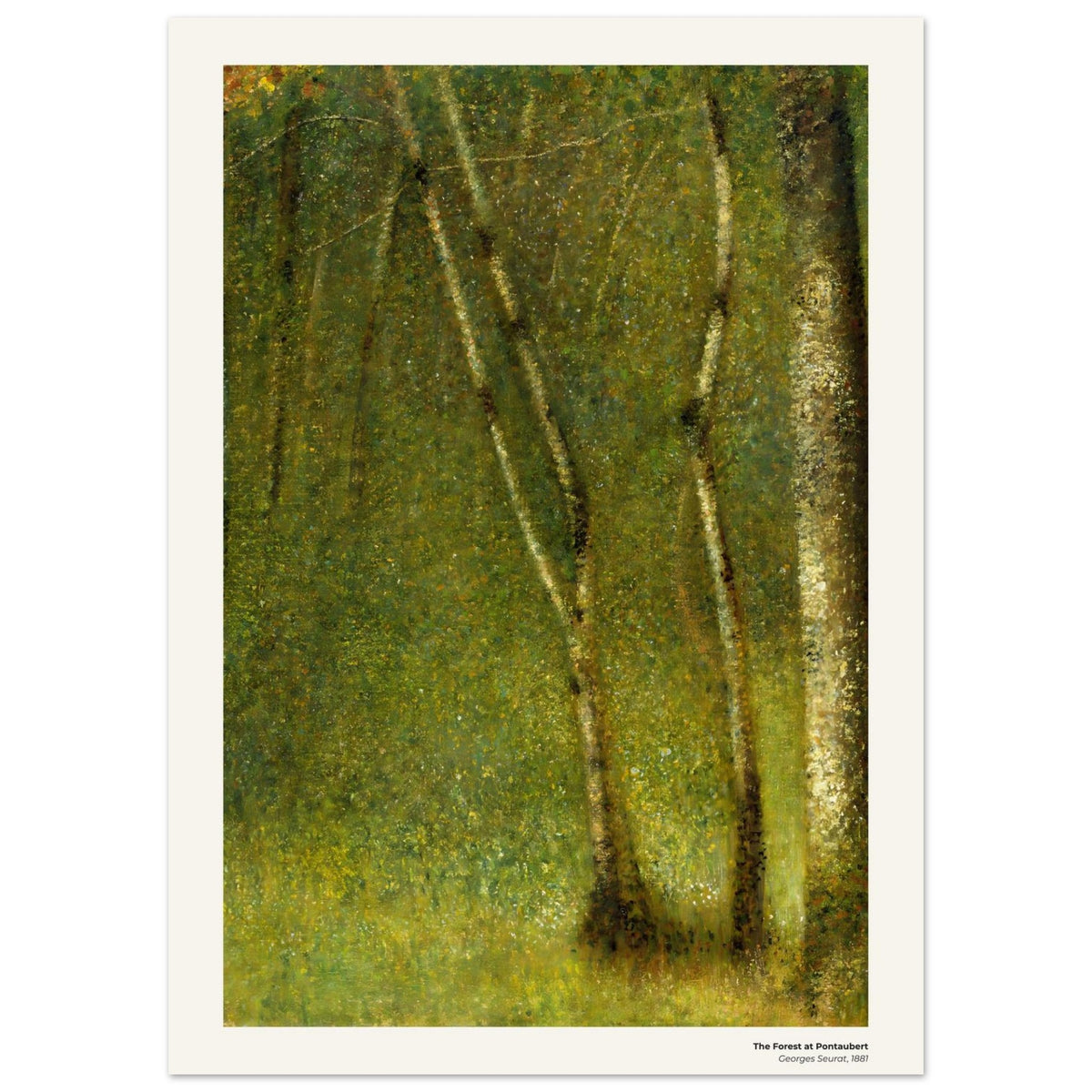 La forêt de Pontaubert – Georges Seurat, détail de la reproduction