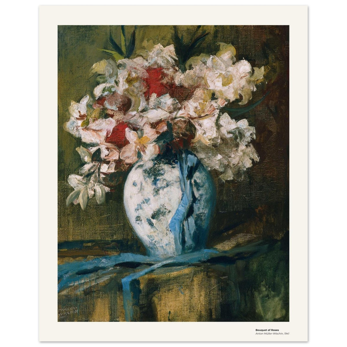 Bouquet de roses – Anton Müller-Wischin, reproduction d'art