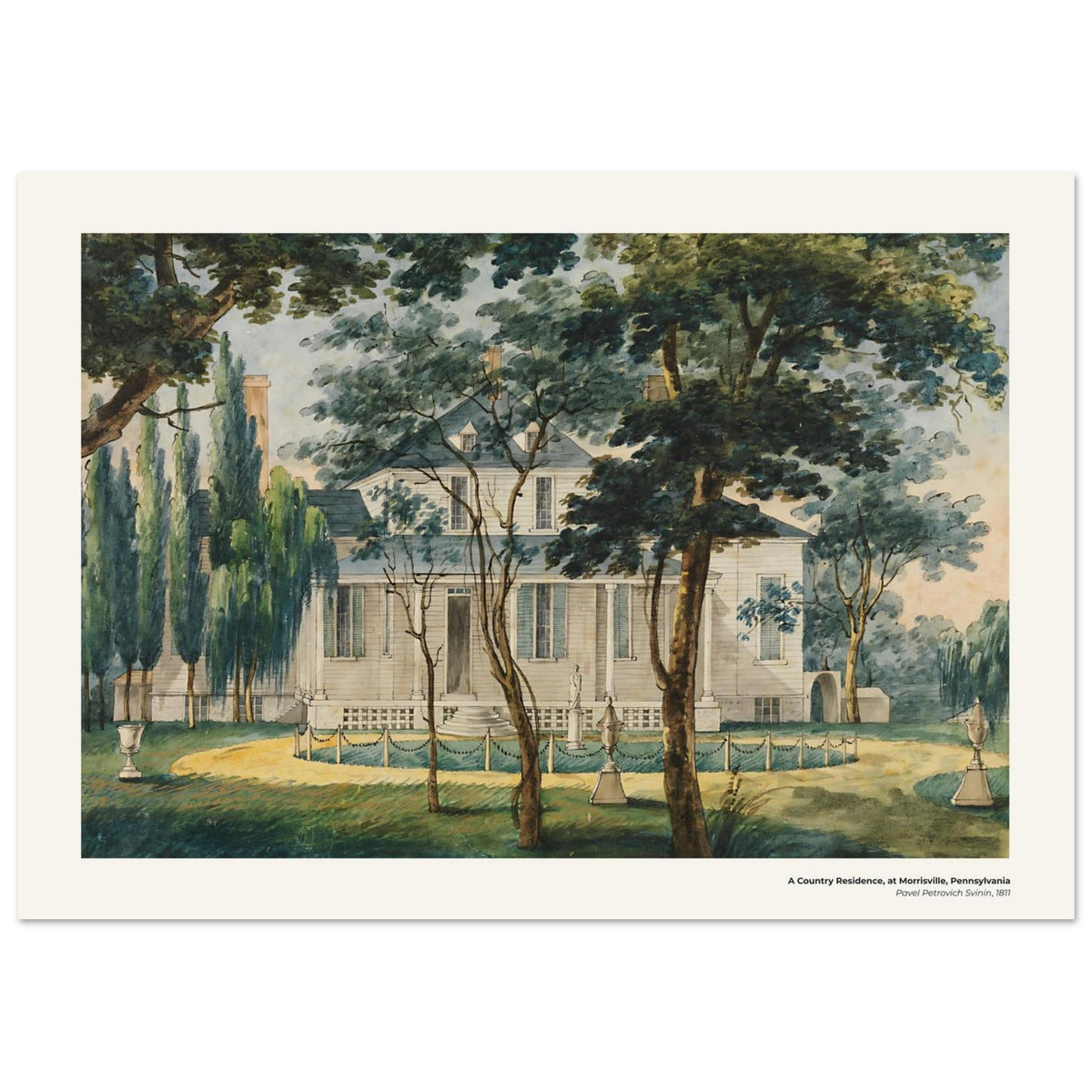 Une résidence de campagne à Morrisville, Pennsylvanie – Pavel Svinin, reproduction d'art