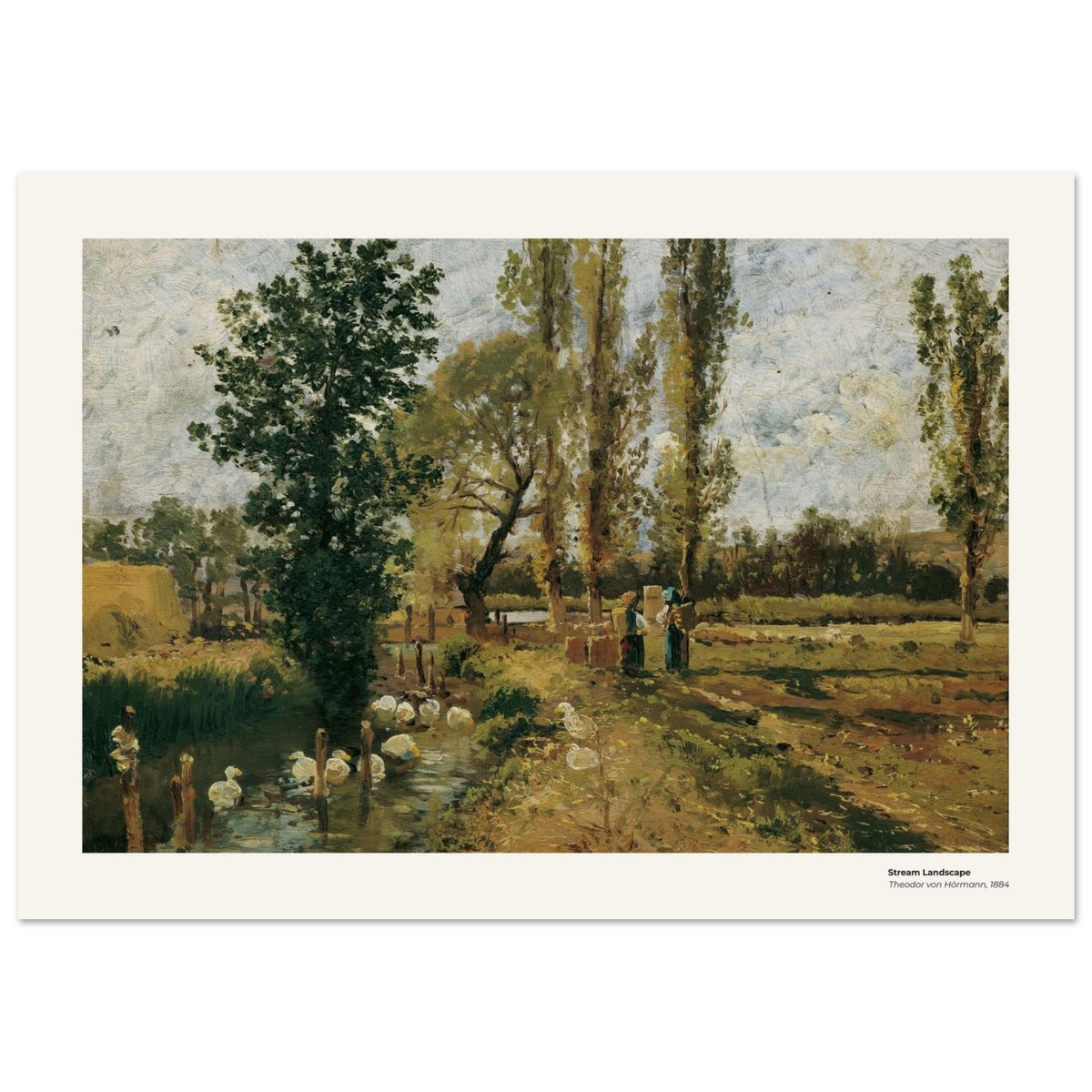Paysage au ruisseau – Theodor von Hörmann, reproduction d'art