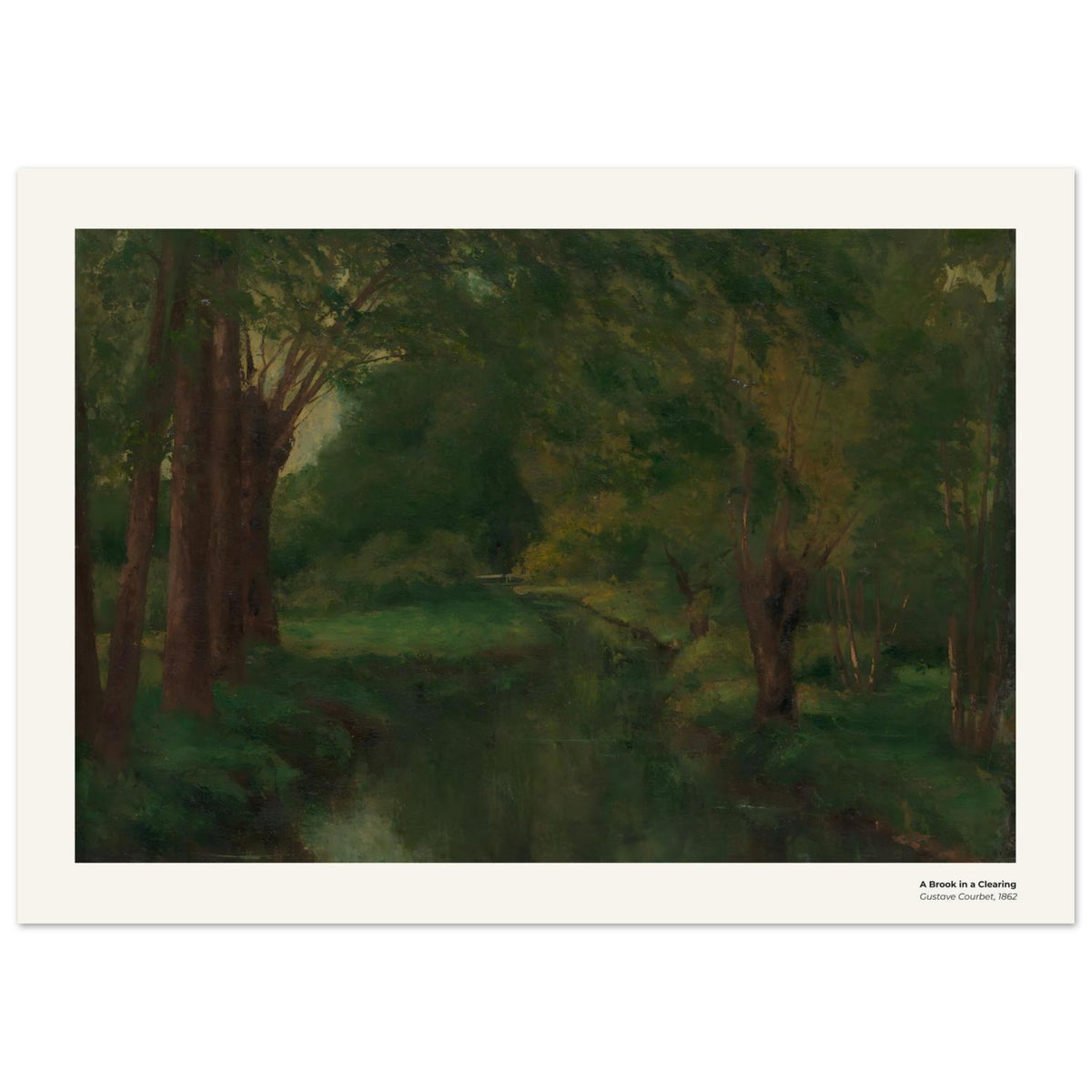 Un ruisseau dans une clairière – Gustave Courbet, détail de la reproduction