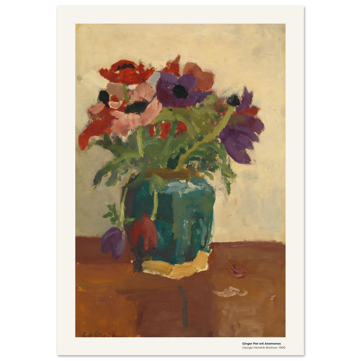 Pot à gingembre aux anémones – George Hendrik Breitner, reproduction d'art
