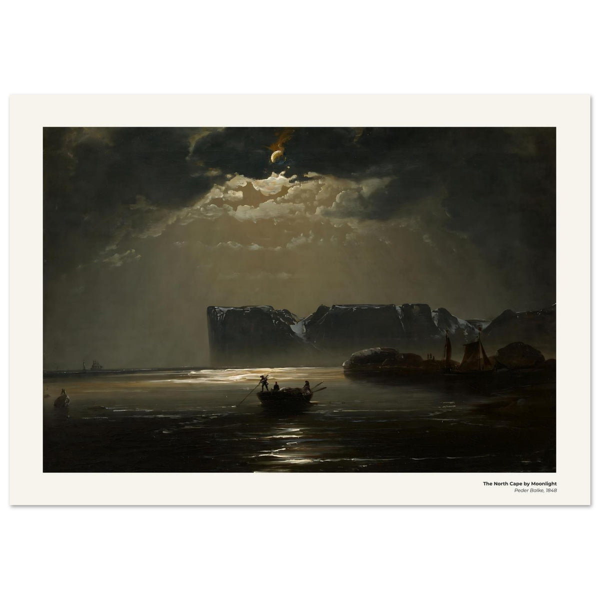 Le Cap Nord au clair de lune – Peder Balke, détail de la reproduction