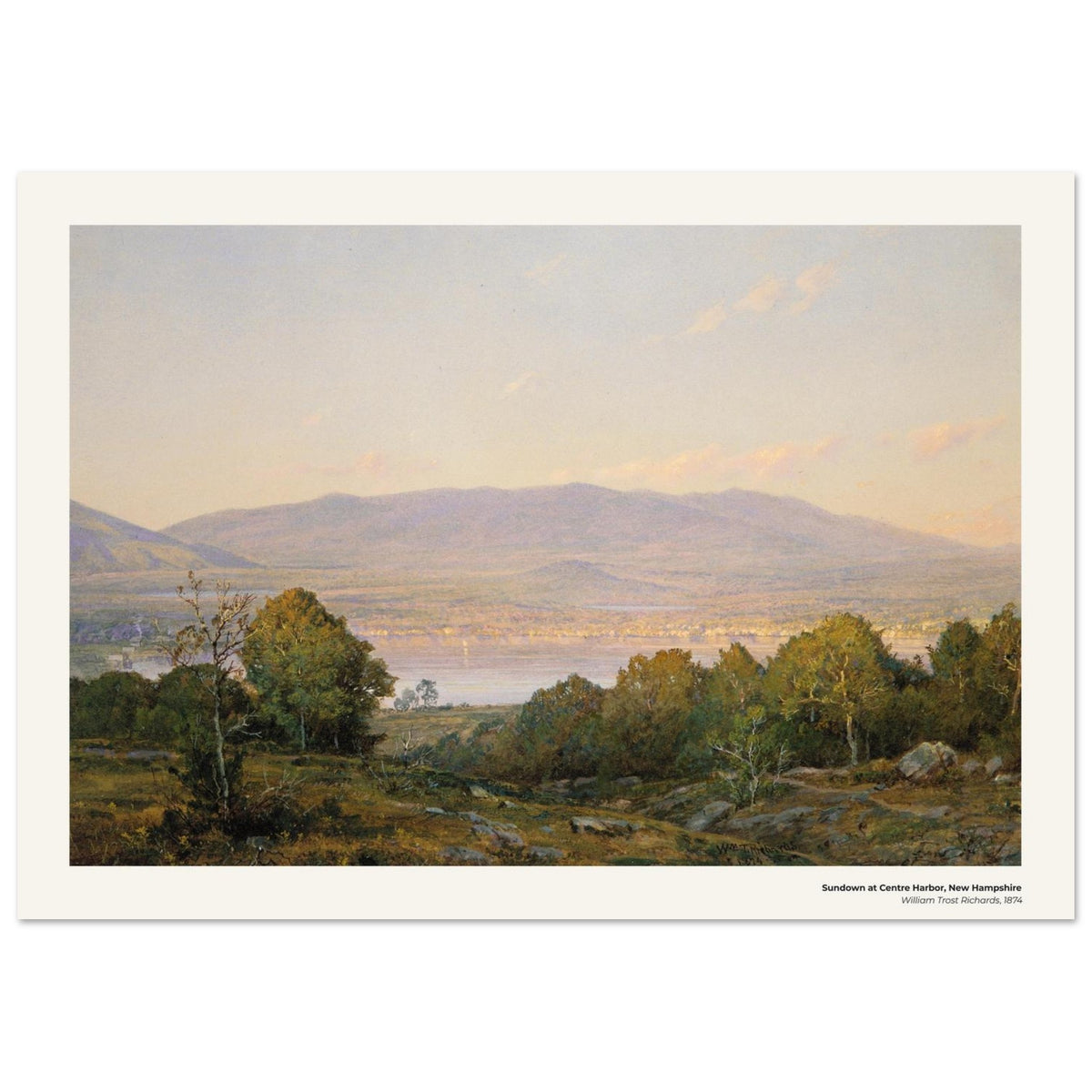 Coucher de soleil à Centre Harbor, dans le New Hampshire – William Trost Richards, détail de la reproduction
