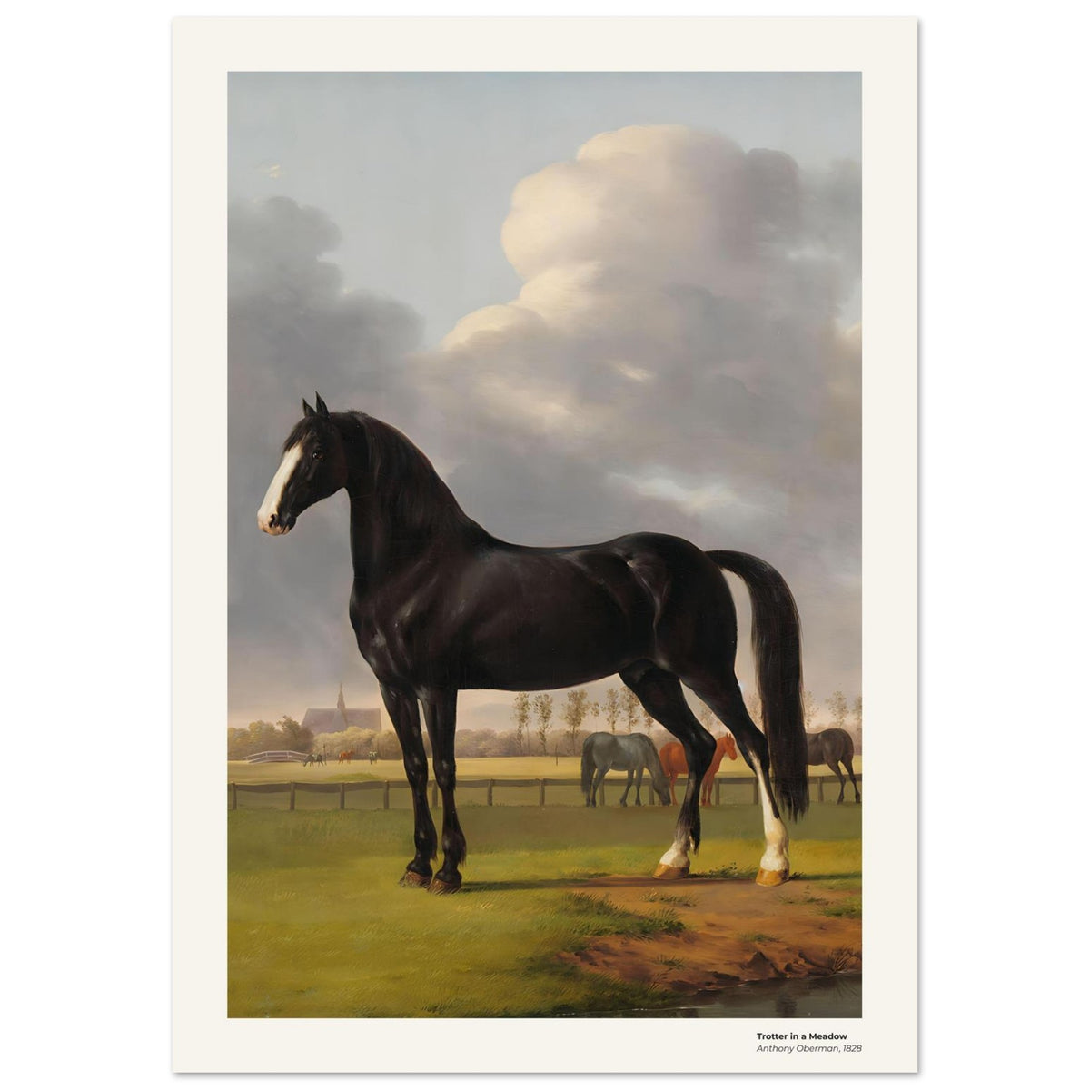 Trotteur dans un pré – Anthony Oberman, reproduction d'art