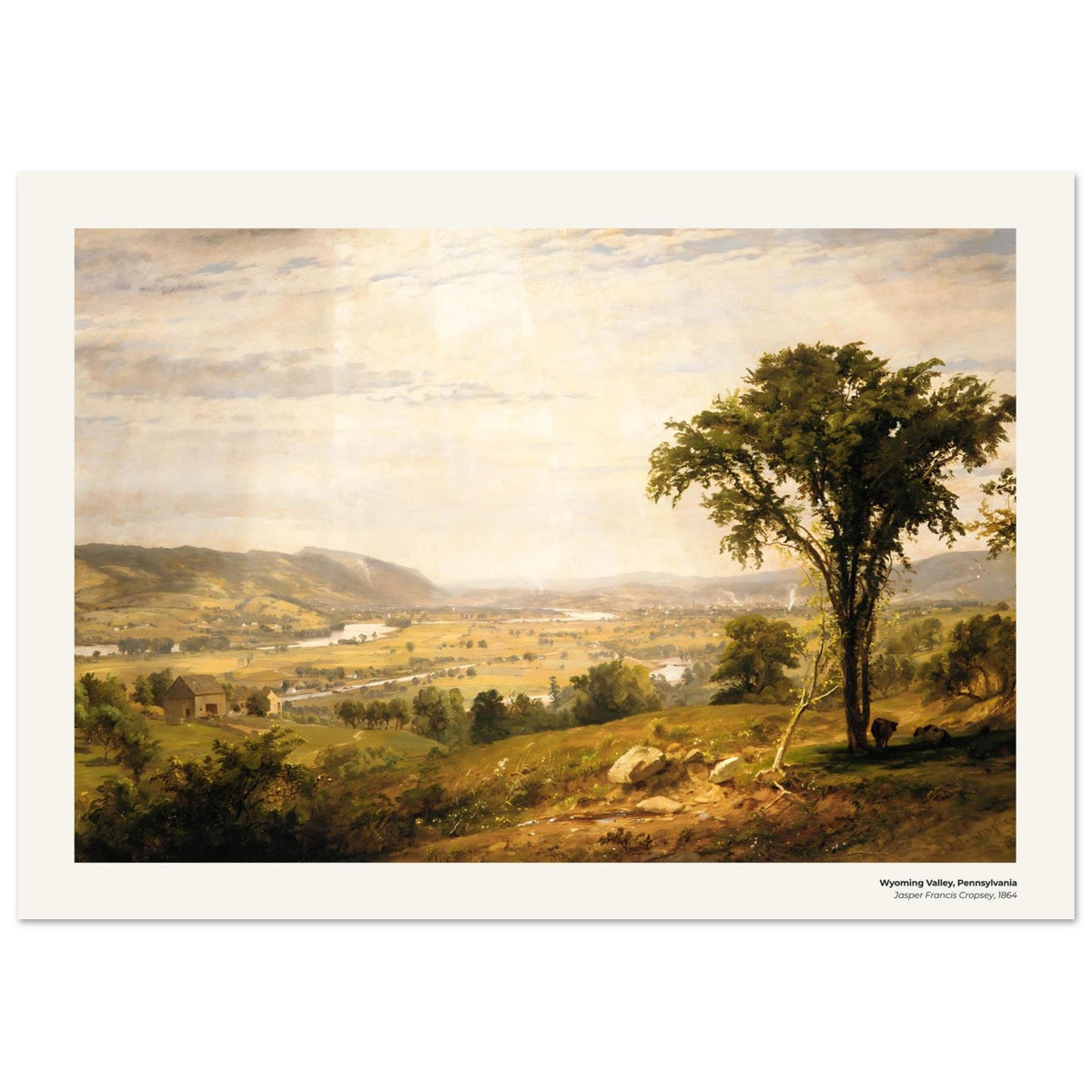 Wyoming Valley, Pennsylvanie – Jasper Francis Cropsey, détail de la reproduction