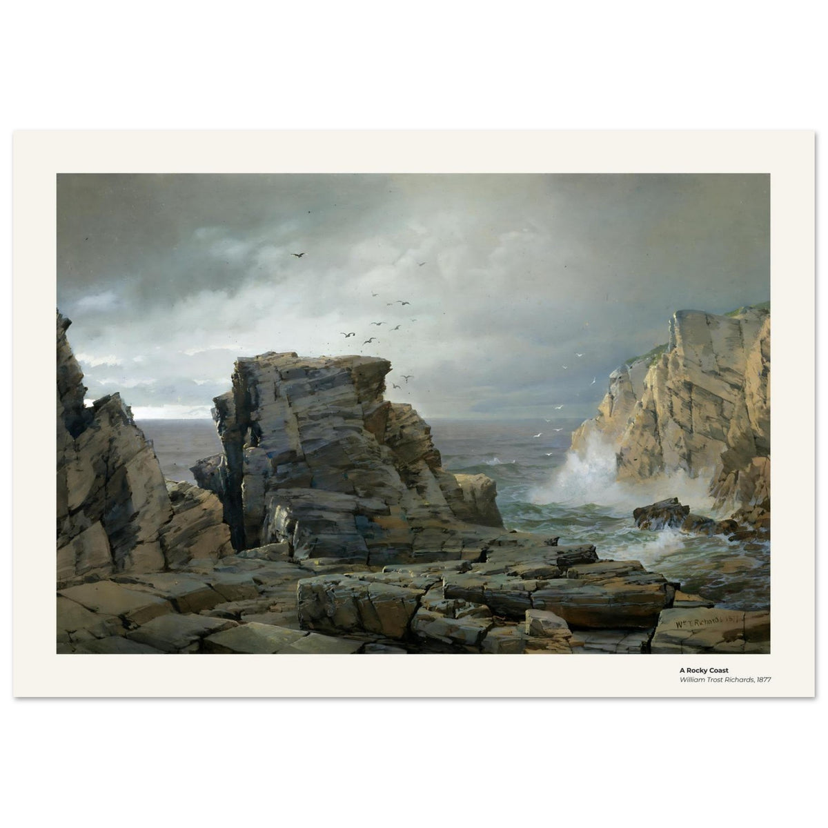 Une côte rocheuse – William Trost Richards, détail de la reproduction