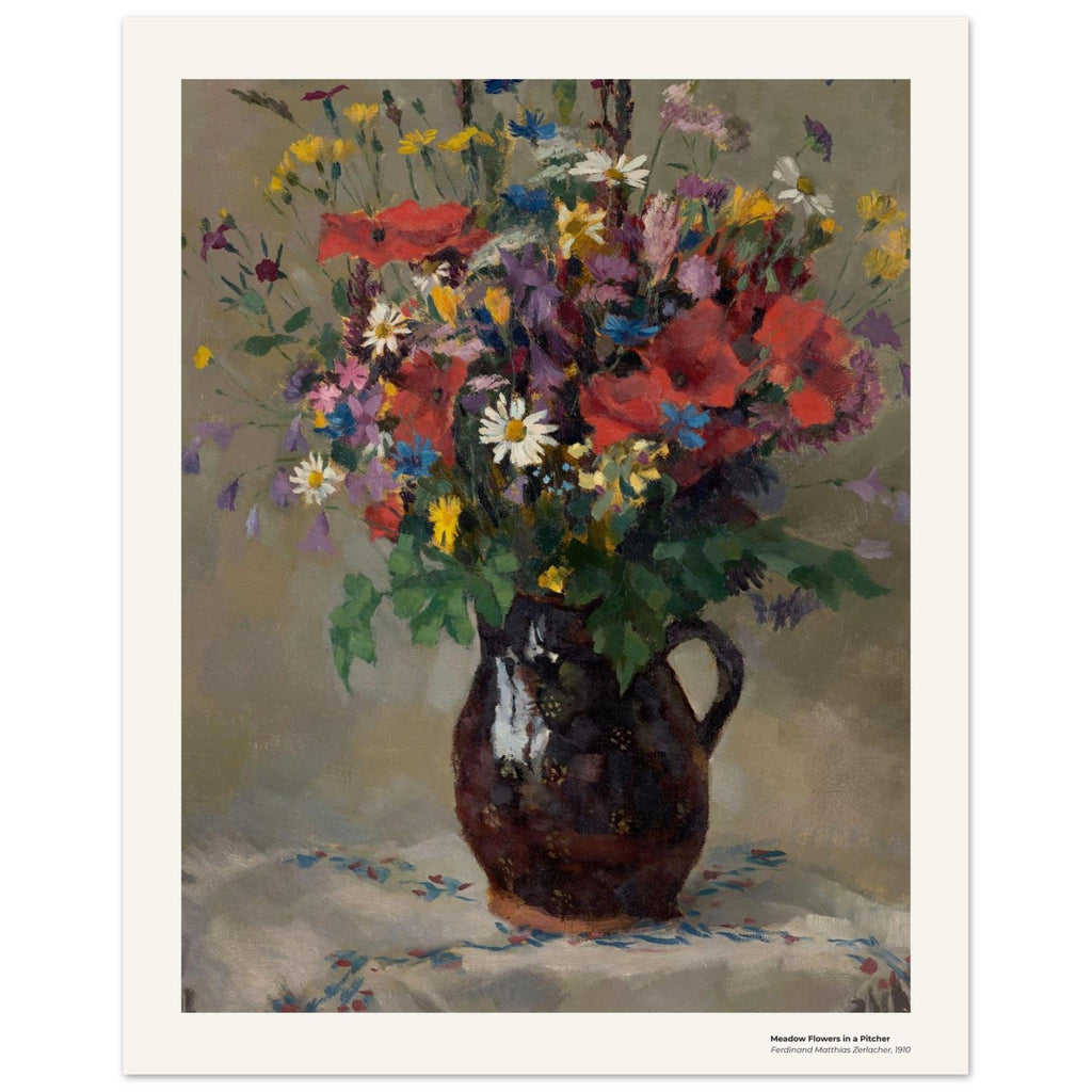 Fleurs des champs dans un pichet – Ferdinand Matthias Zerlacher, reproduction d'art
