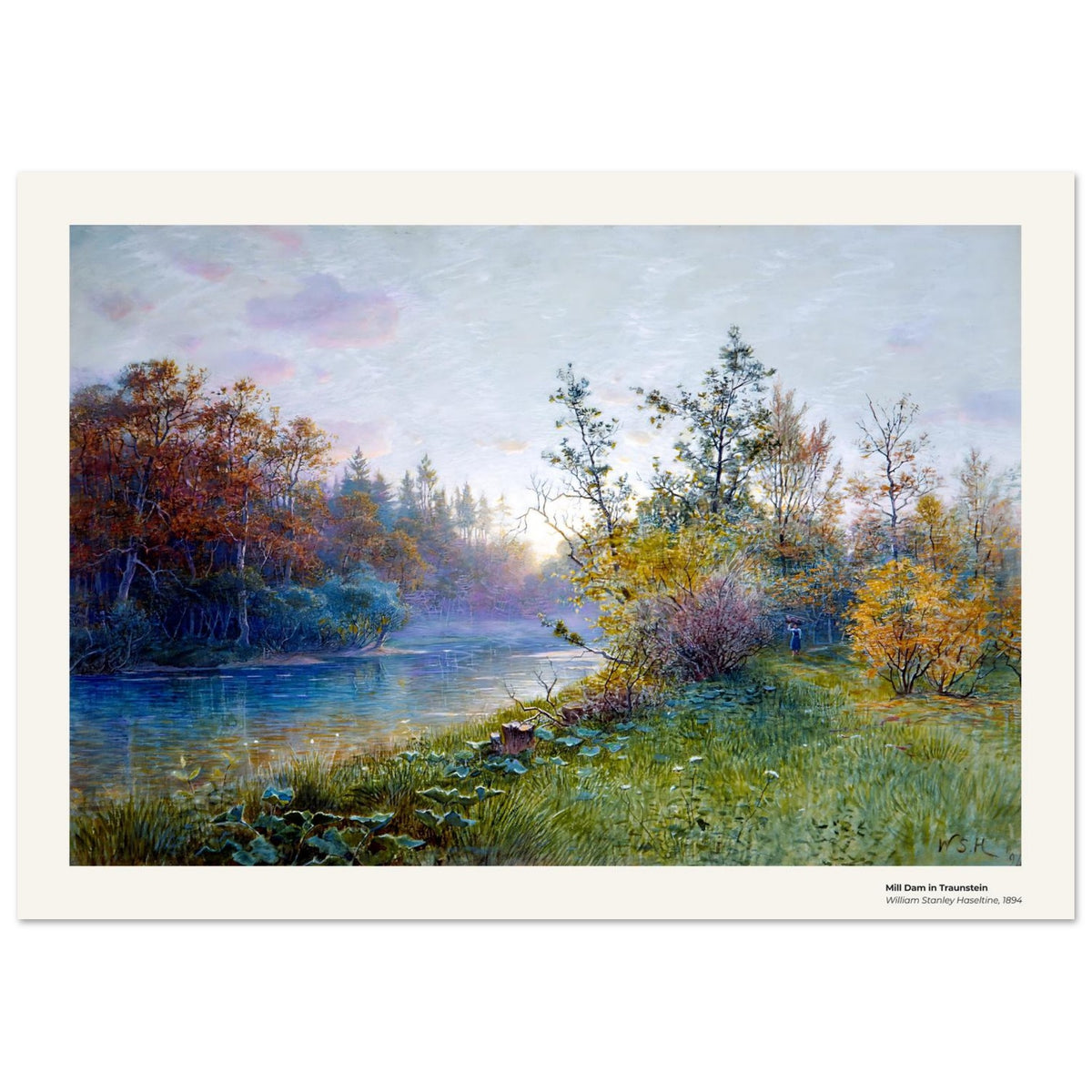 Le barrage du moulin à Traunstein – William Stanley Haseltine, détail de la reproduction