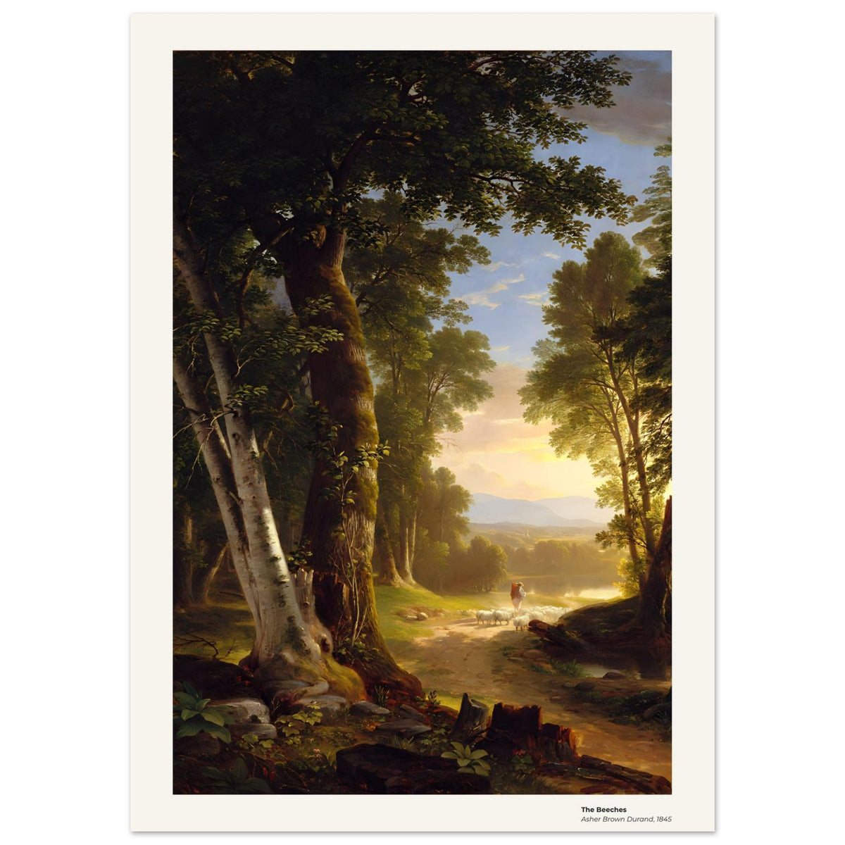 Les hêtres – Asher Brown Durand, détail de la reproduction