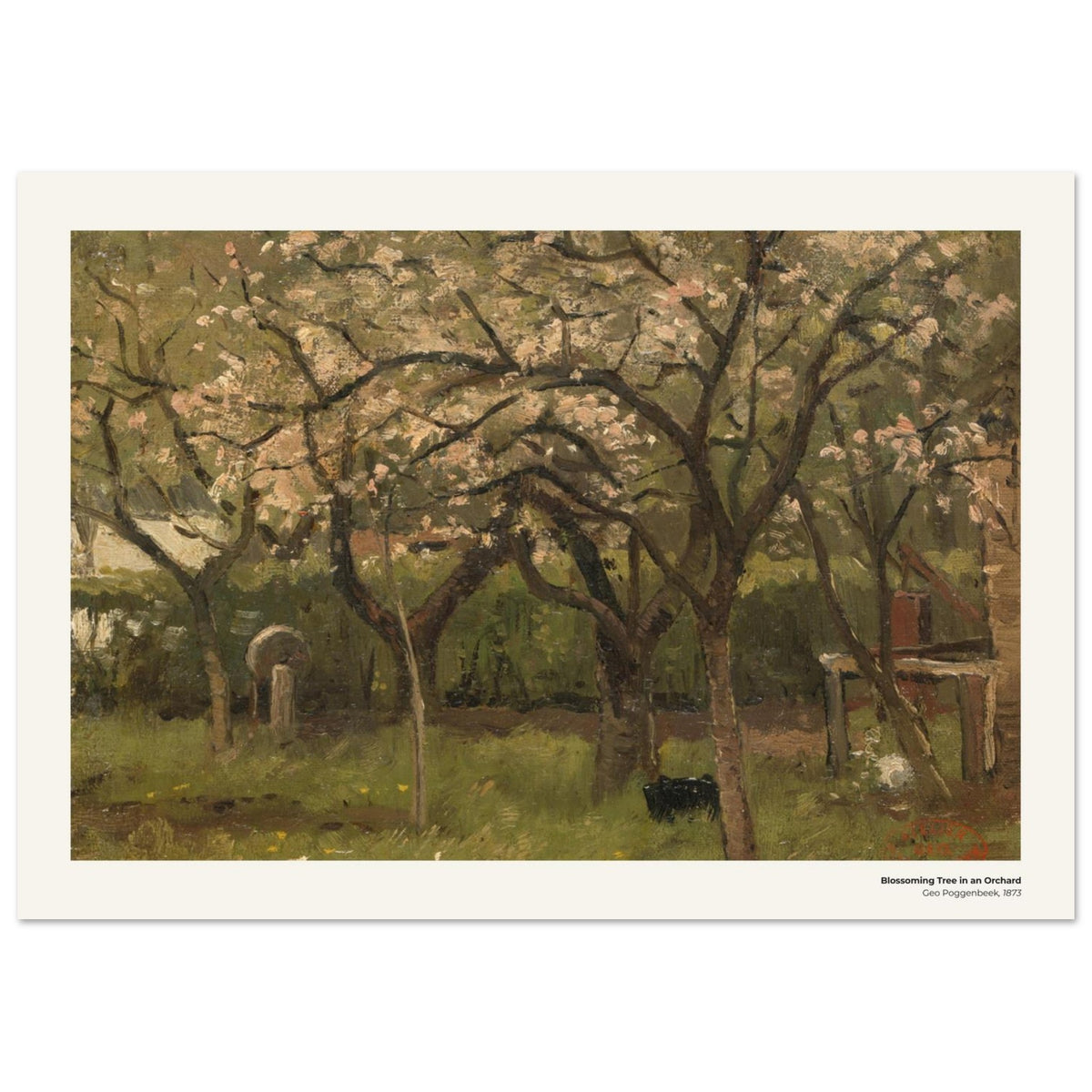Arbre en fleurs dans un verger – Geo Poggenbeek, détail de la reproduction