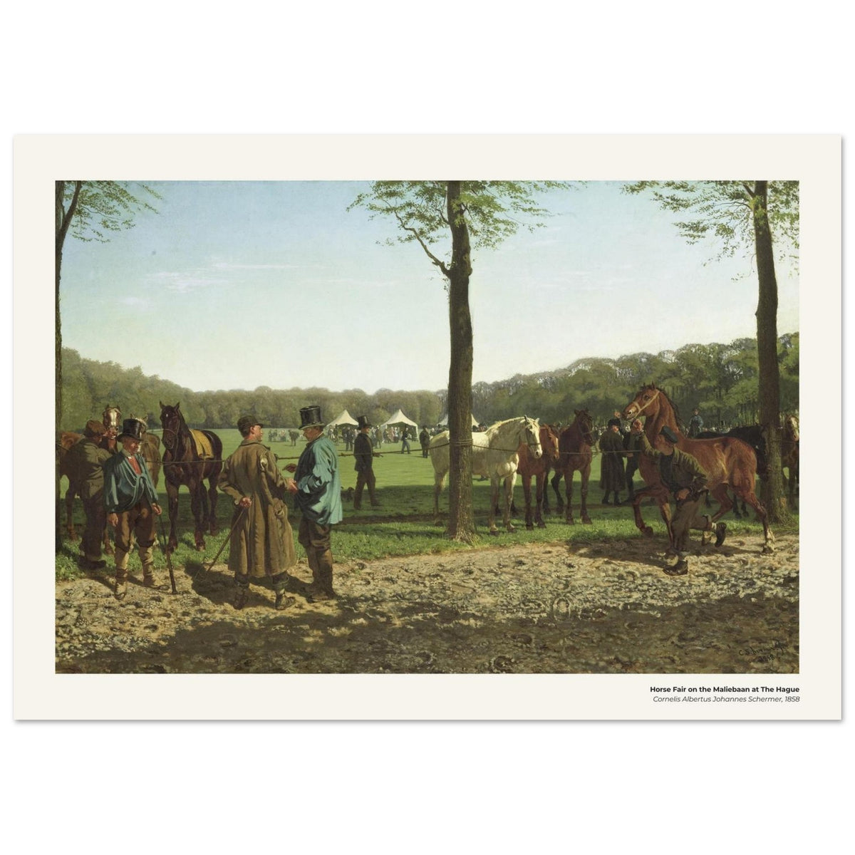 Foire aux chevaux sur la Maliebaan à La Haye – Cornelis Albertus Johannes Schermer, détail de la reproduction