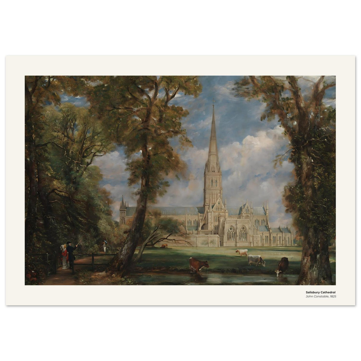 Cathédrale de Salisbury – John Constable, détail de la reproduction