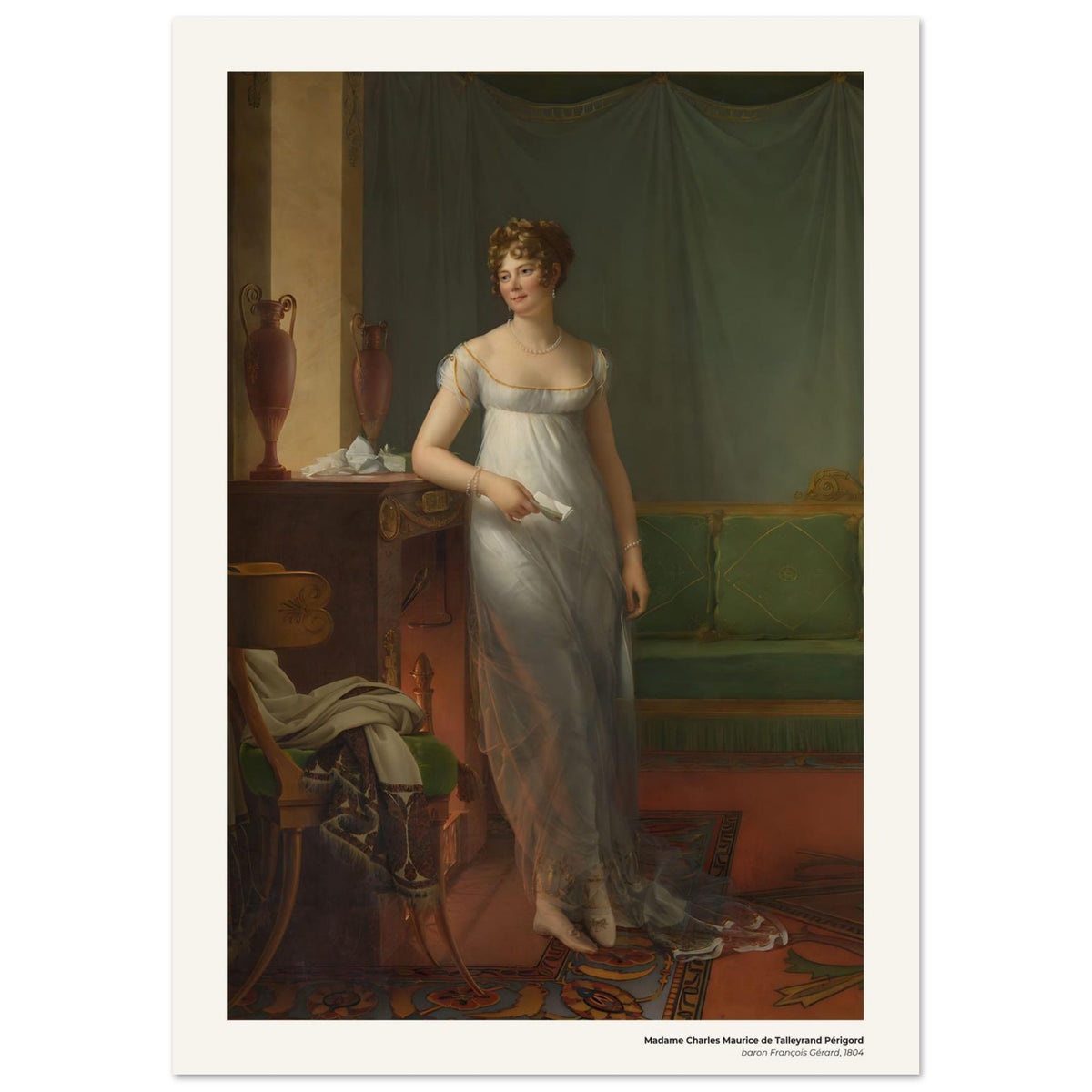 Madame Charles Maurice de Talleyrand Périgord – François Gérard, reproduction d'art