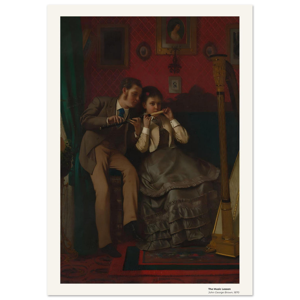 La leçon de musique – John George Brown, détail de la reproduction