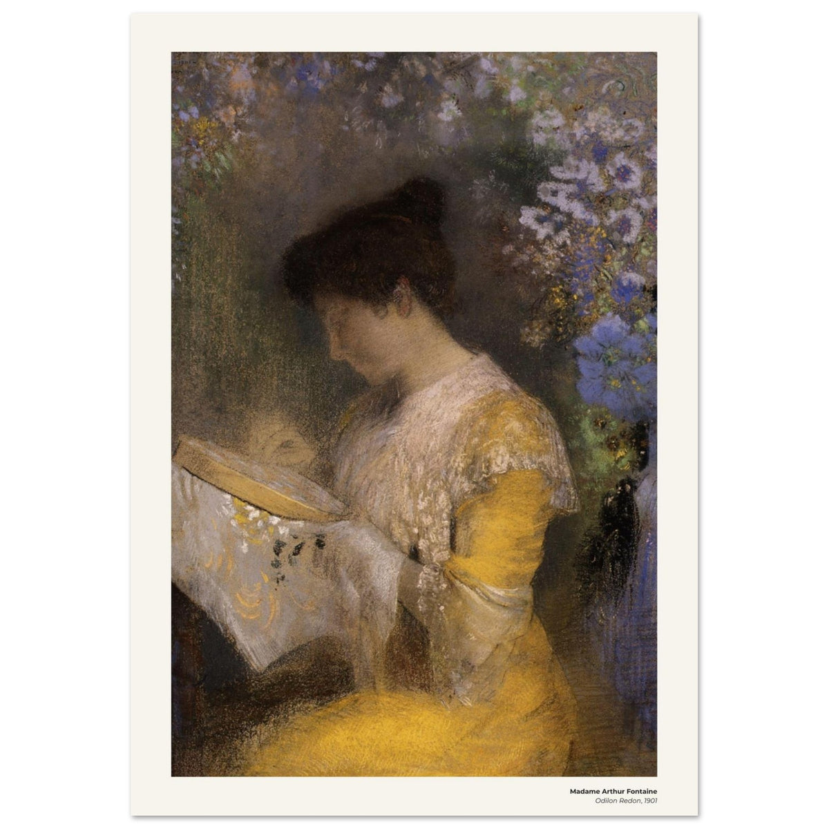 Madame Arthur Fontaine – Odilon Redon, détail de la reproduction