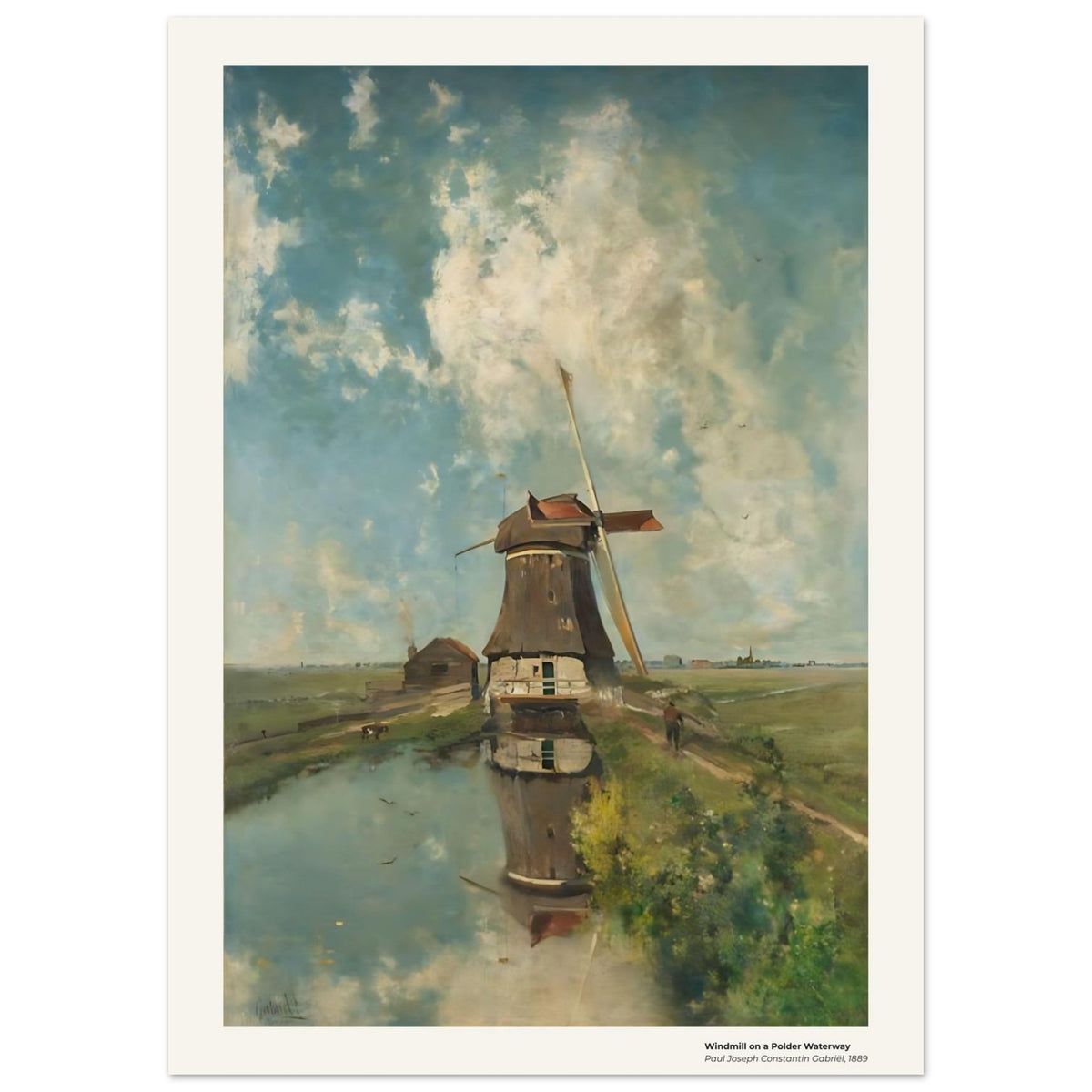 Moulin à vent sur un canal de polder – Paul Joseph Constantin Gabriël, détail de la reproduction