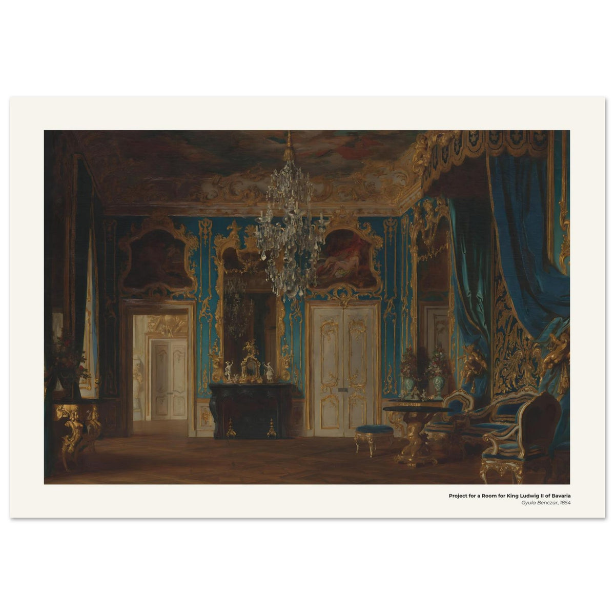 Projet pour une pièce destinée au roi Louis II de Bavière – Gyula Benczúr, détail de la reproduction