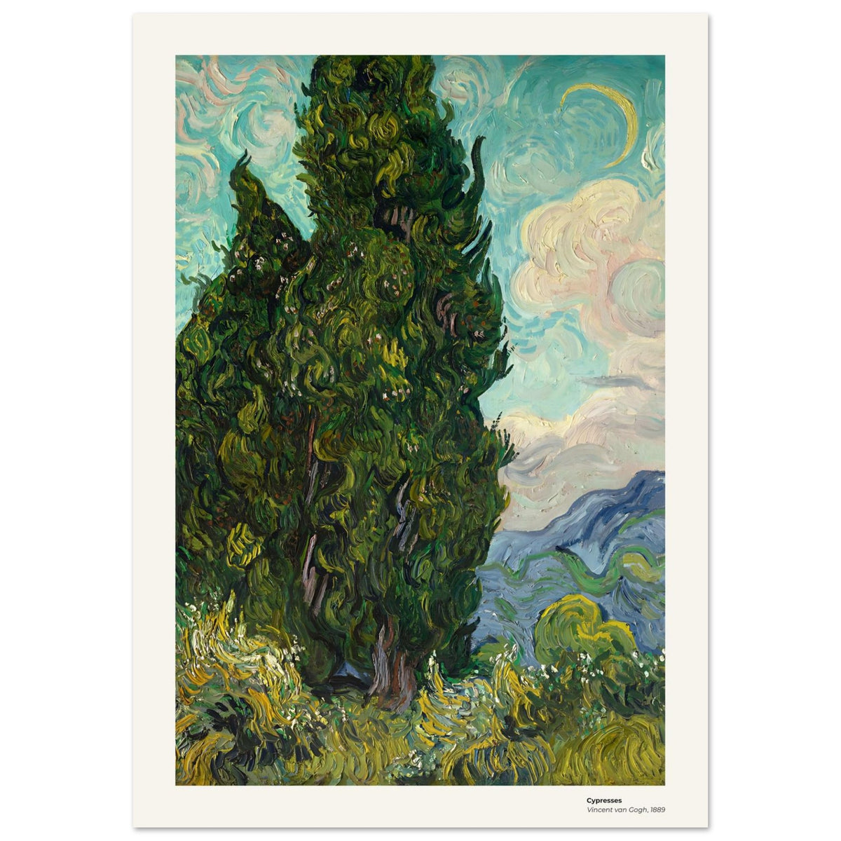 Cyprès – Vincent van Gogh, reproduction d'art