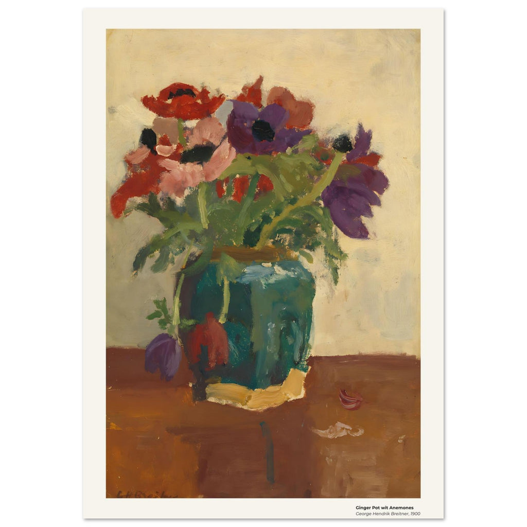 Pot à gingembre aux anémones – George Hendrik Breitner, détail de la reproduction
