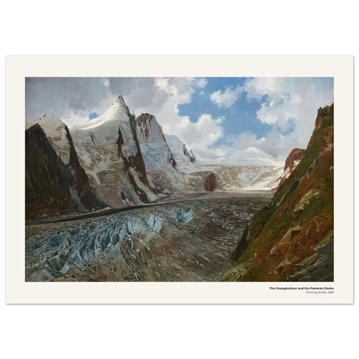 Le Grossglockner et le glacier de la Pasterze – Thomas Ender, reproduction d'art