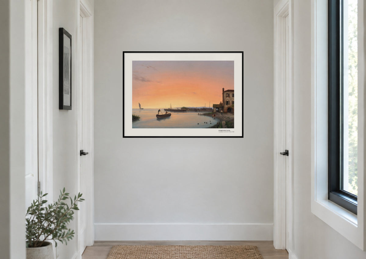 Chioggia avant le lever du soleil – Giuseppe Canella l'Ancien, aperçu encadré en situation