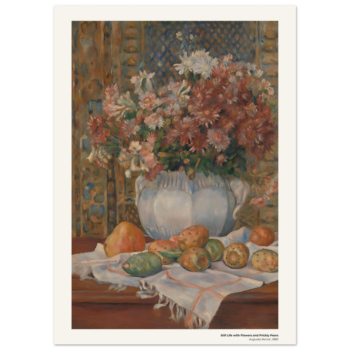 Nature morte aux fleurs et aux figues de Barbarie – Auguste Renoir, détail de la reproduction