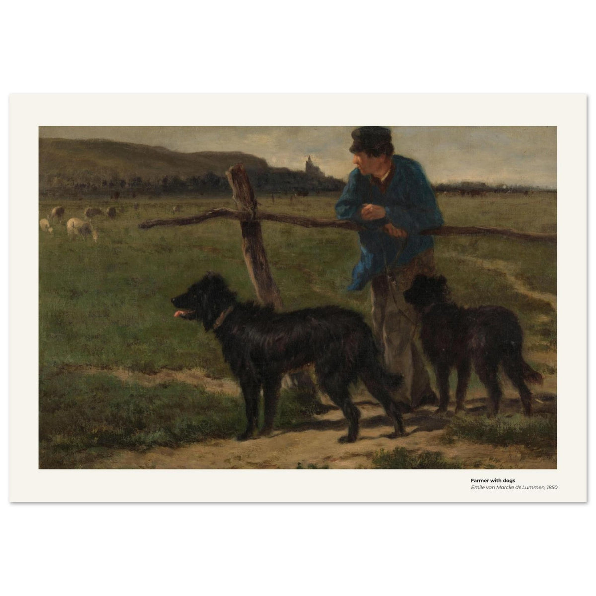 Fermier et ses chiens – Emile van Marcke de Lummen, détail de la reproduction