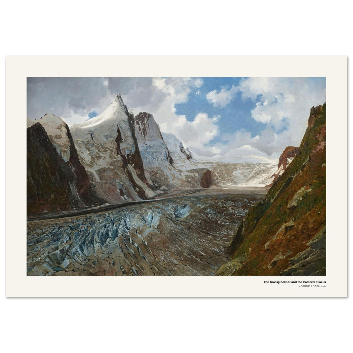 Le Grossglockner et le glacier de la Pasterze – Thomas Ender, reproduction d'art