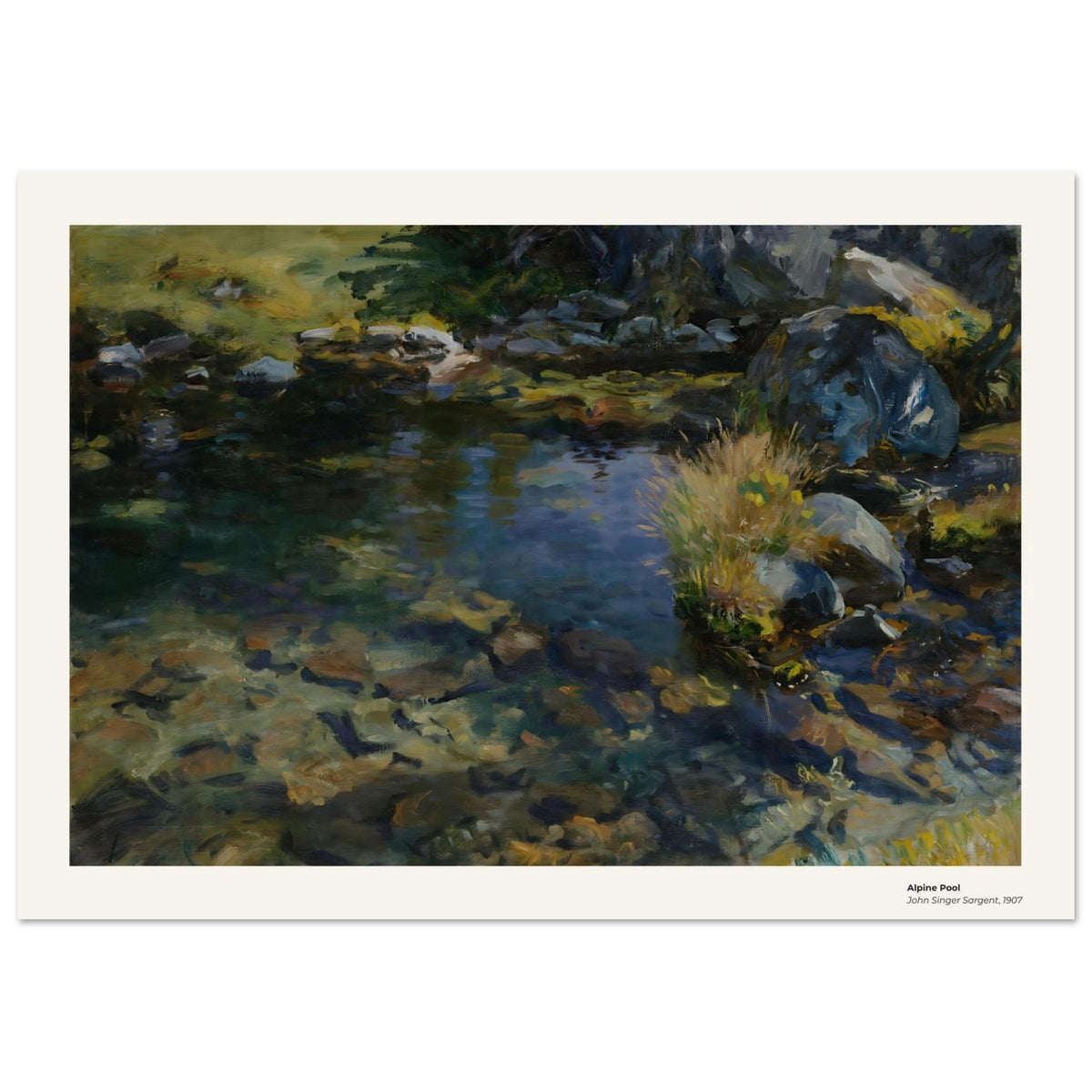 Bassin alpin – John Singer Sargent, détail de la reproduction