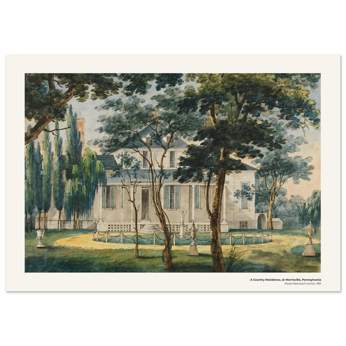 Une résidence de campagne à Morrisville, Pennsylvanie – Pavel Svinin, détail de la reproduction