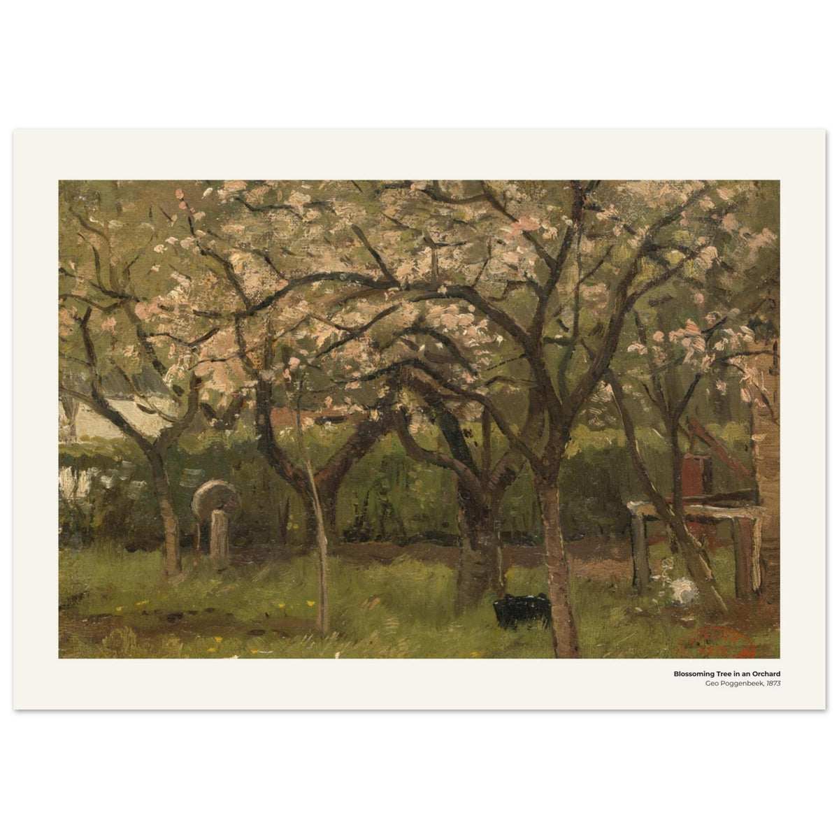 Arbre en fleurs dans un verger – Geo Poggenbeek, détail de la reproduction