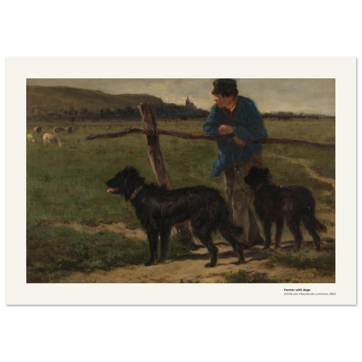 Fermier et ses chiens – Emile van Marcke de Lummen, détail de la reproduction
