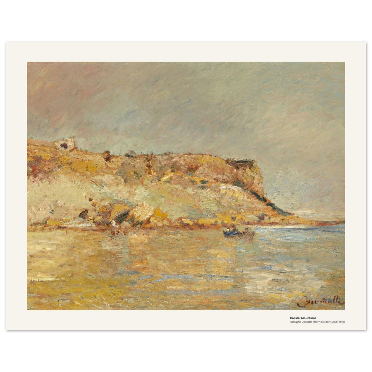 Montagnes côtières – Adolphe Joseph Thomas Monticelli, reproduction d'art