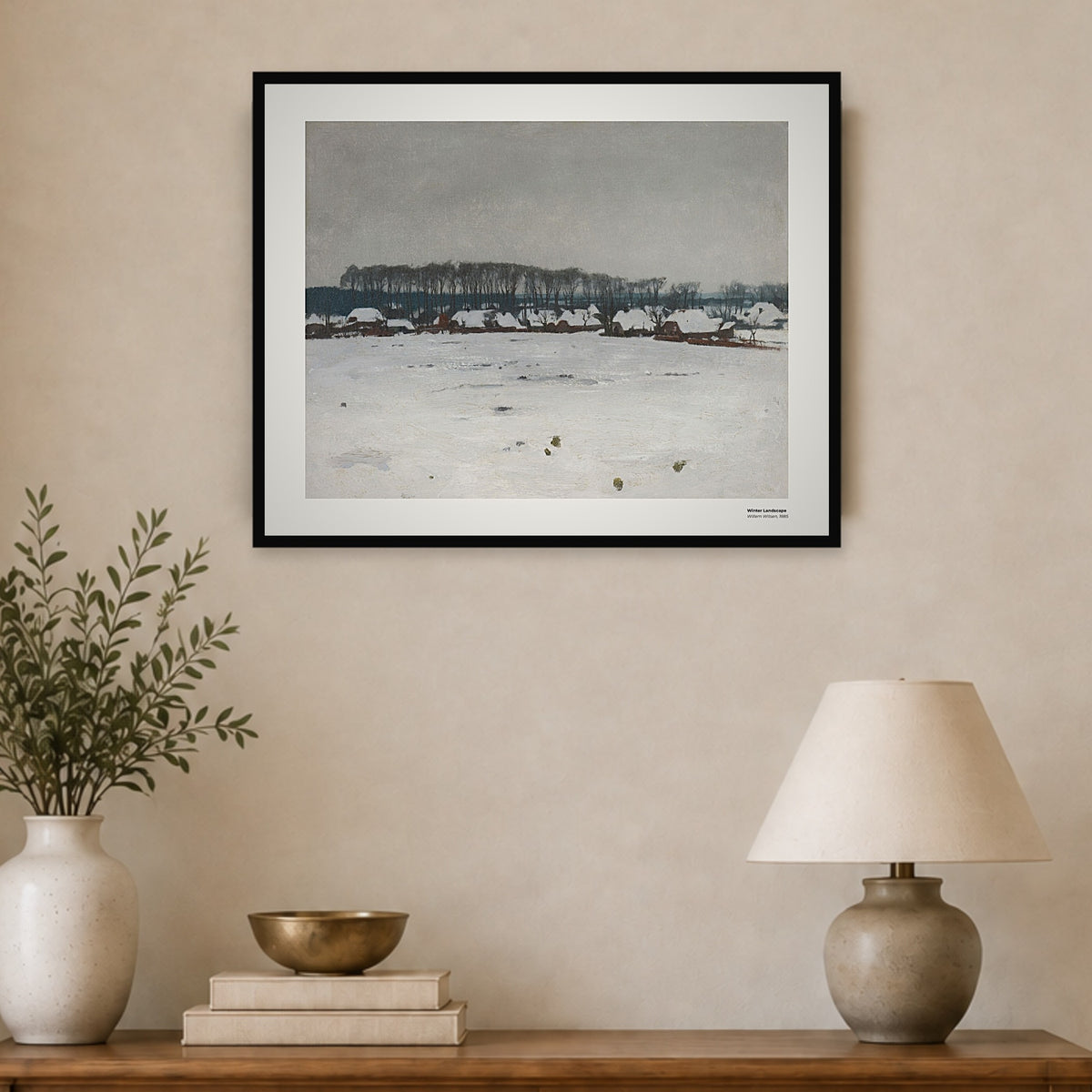 Paysage d'hiver – Willem Witsen, aperçu encadré en situation