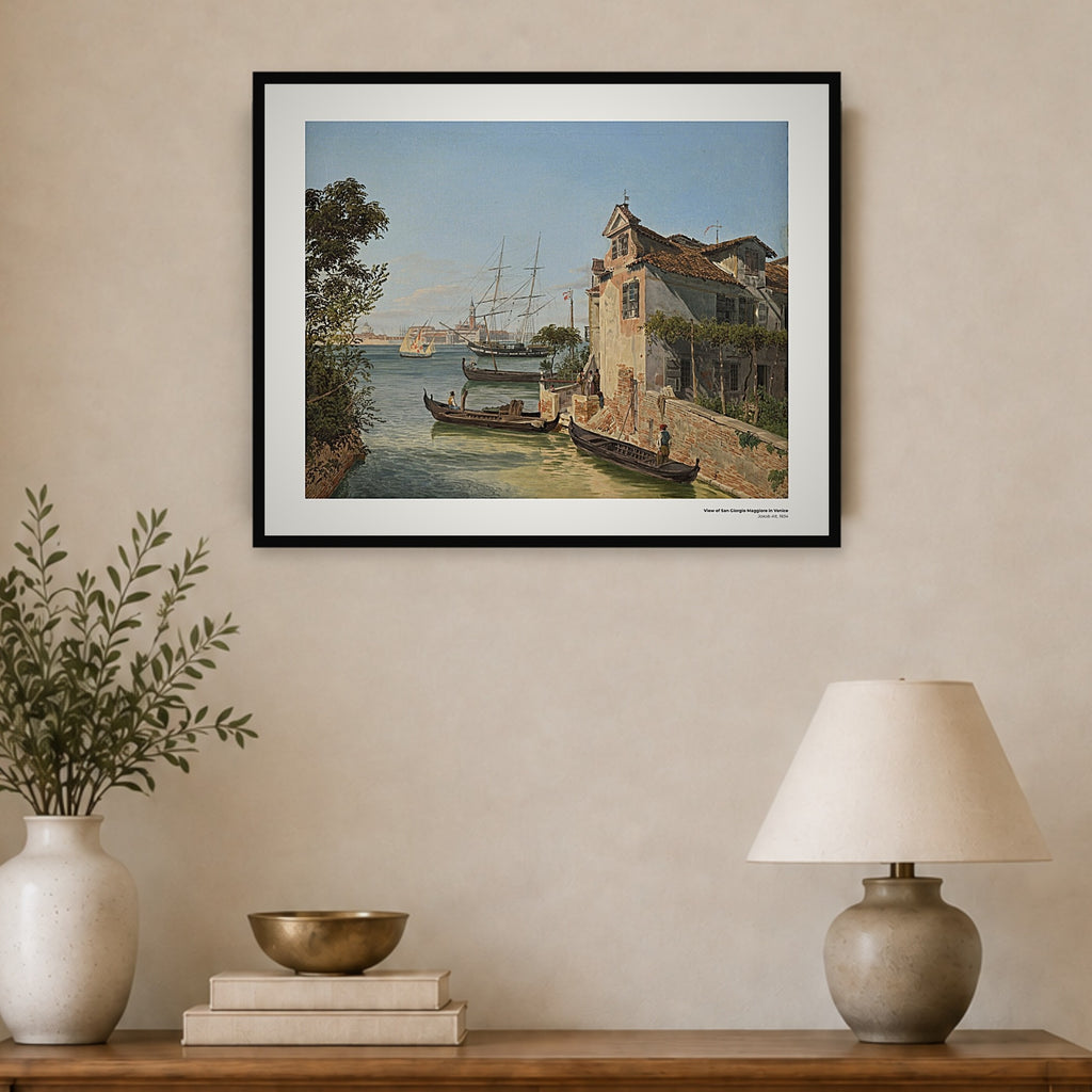Vue de San Giorgio Maggiore à Venise – Jakob Alt, aperçu encadré en situation
