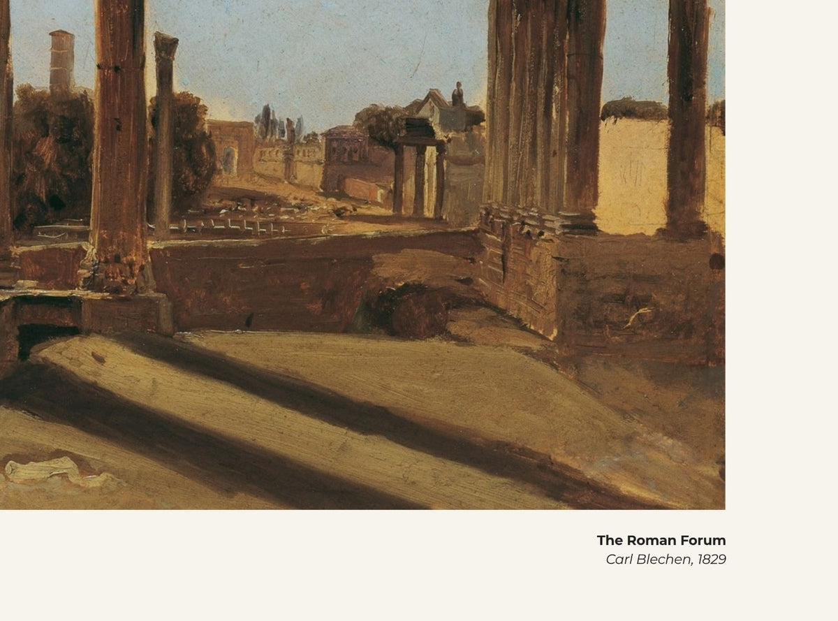 Le Forum romain – Carl Blechen, avec légende titre et artiste