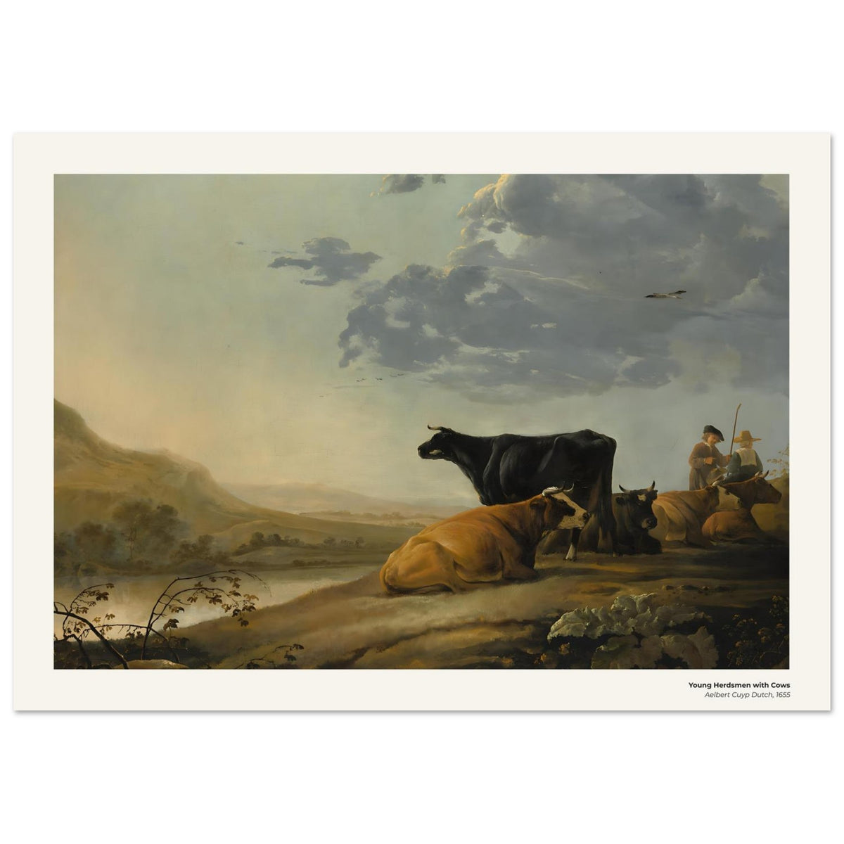 Jeunes bouviers avec des vaches – Aelbert Cuyp, détail de la reproduction