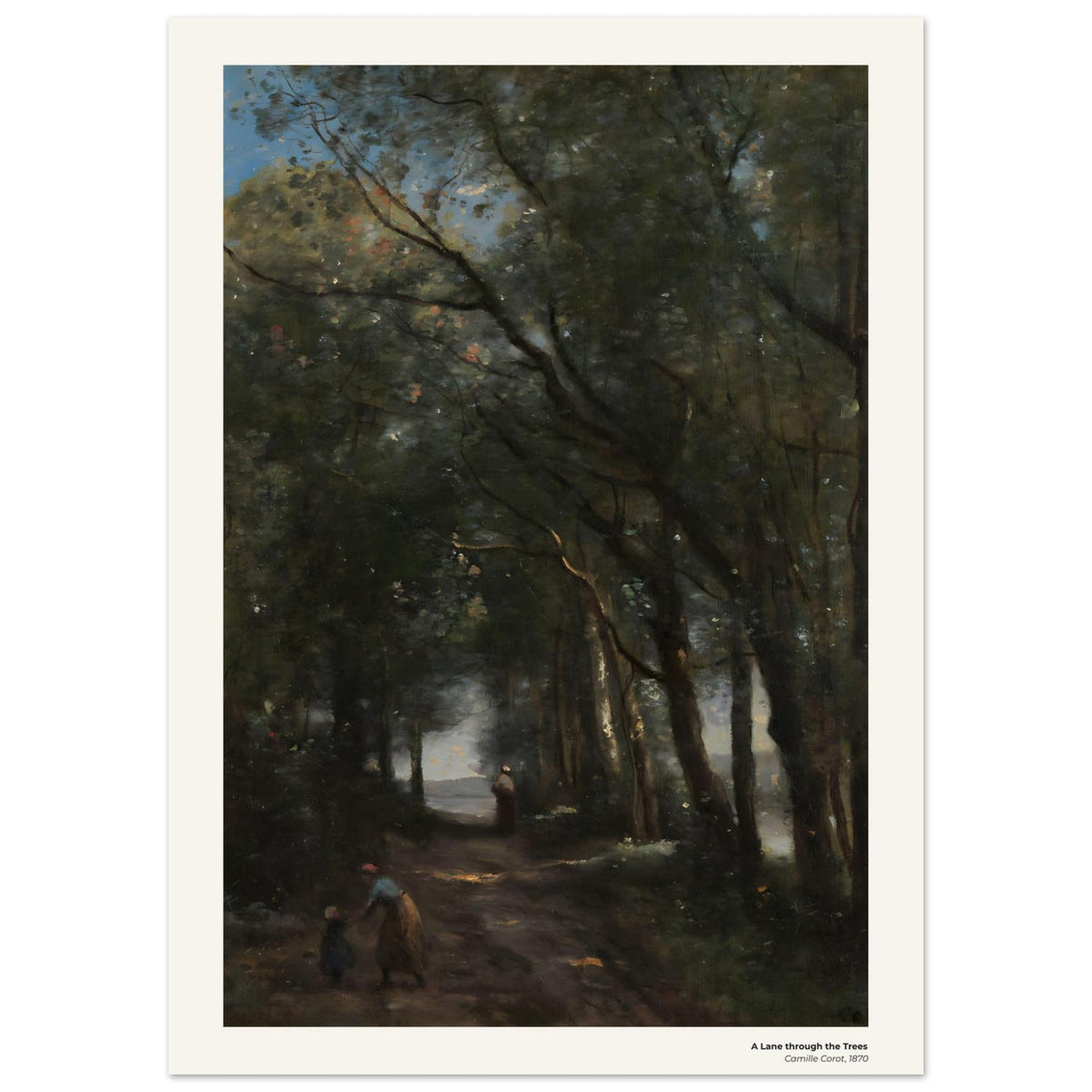 Un chemin à travers les arbres – Camille Corot, détail de la reproduction