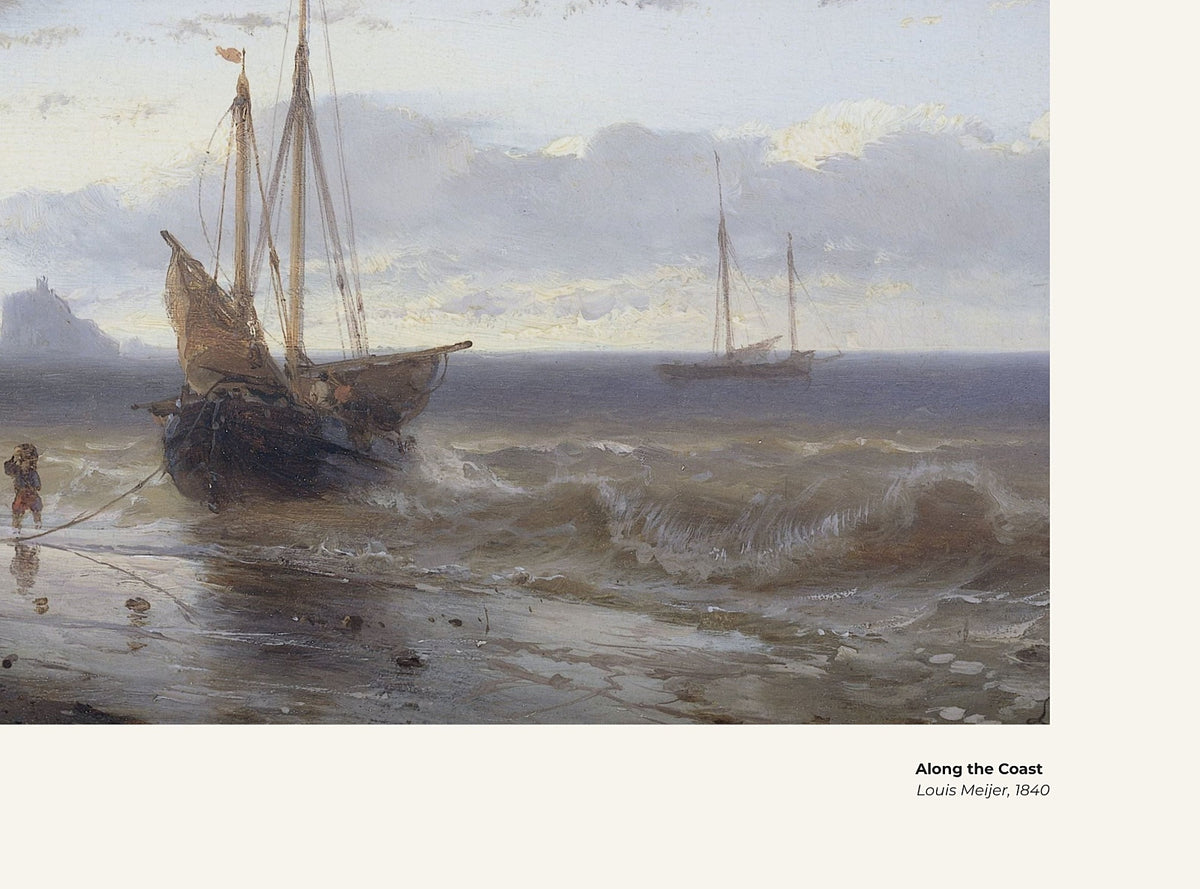 Le long de la côte – Louis Meijer, avec légende titre et artiste