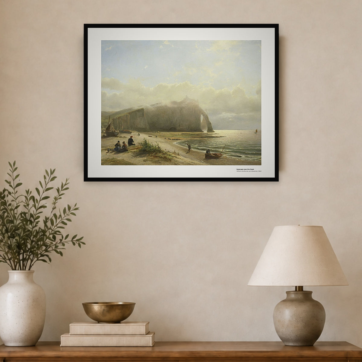 paysage marin près de la côte – Willem Anthonie van Deventer, aperçu encadré en situation