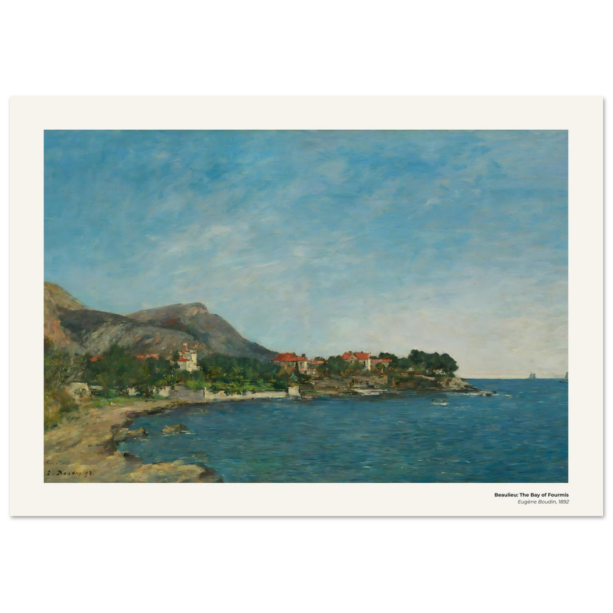 Beaulieu : La baie de Fourmis – Eugène Boudin, détail de la reproduction