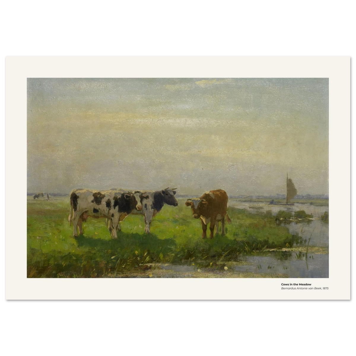 Vaches dans la prairie – Bernardus Antonie van Beek, reproduction d'art