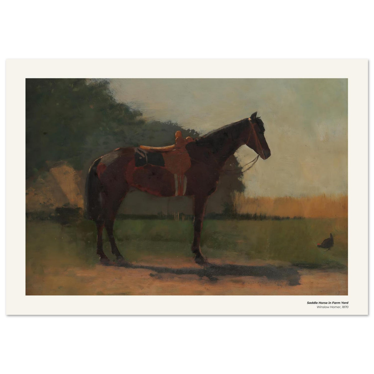 Cheval de selle dans la cour de la ferme – Winslow Homer, détail de la reproduction