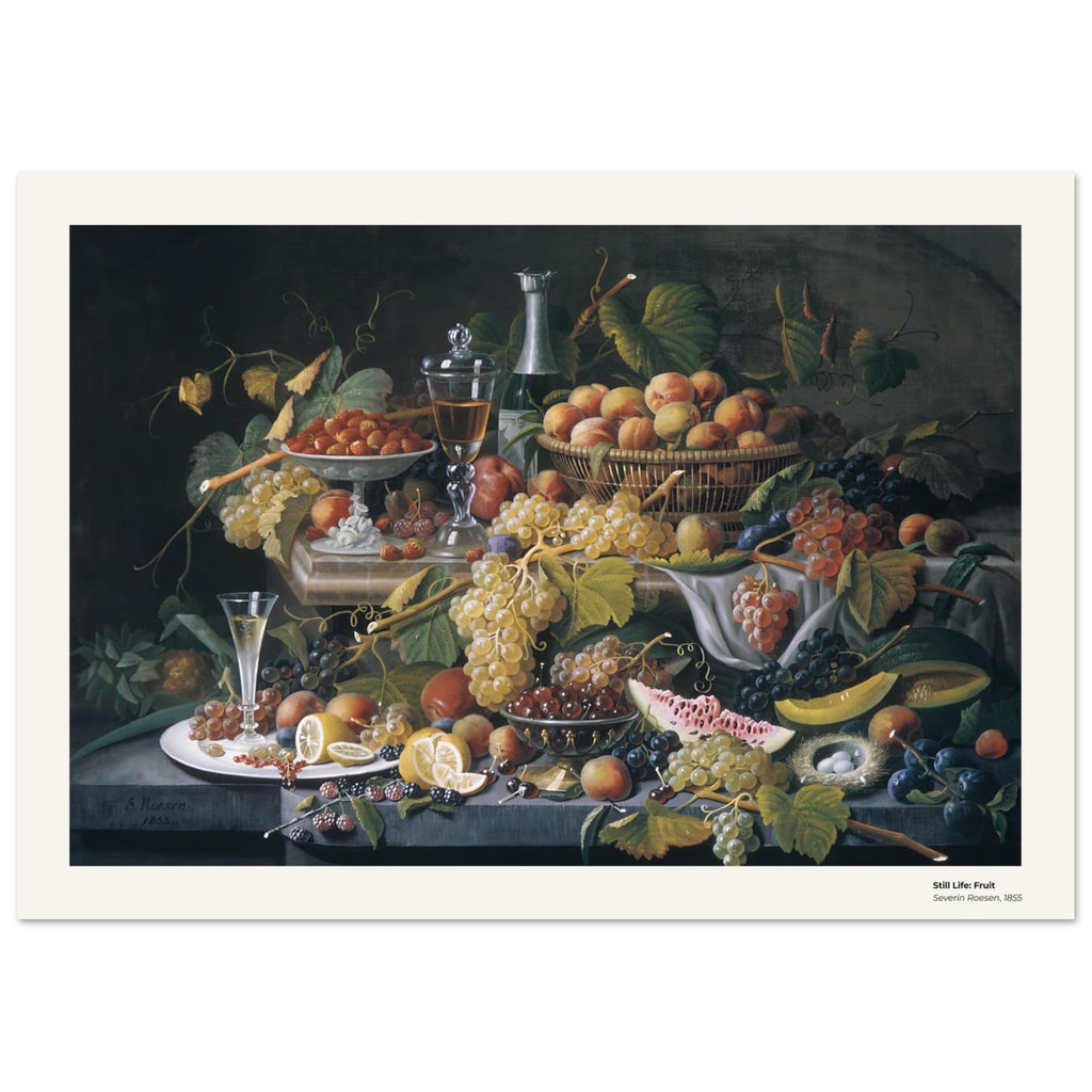 Nature morte : Fruits – Severin Roesen, détail de la reproduction