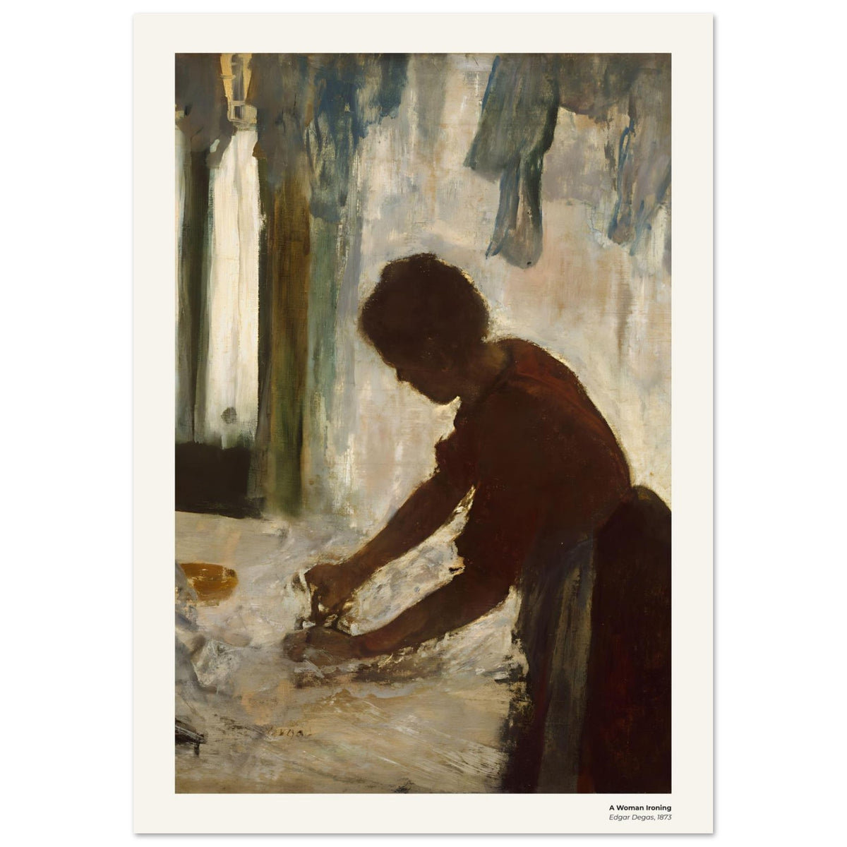 Femme repassant – Edgar Degas, détail de la reproduction